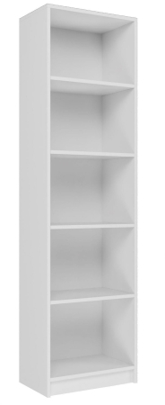 Regał, klasyczny, szafka do biura, pokoju, R50, 50x30x171 cm, biel, mat
