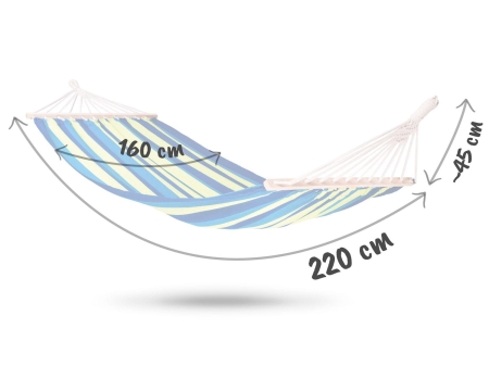 Hamak ogrodowy, Bahama Double, 2-osobowy, 220x160 cm, niebieski