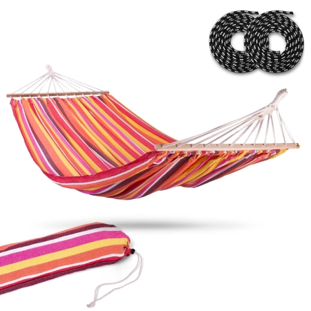 Hamak ogrodowy, Bahama Double, 2-osobowy, 220x160 cm, czerwony