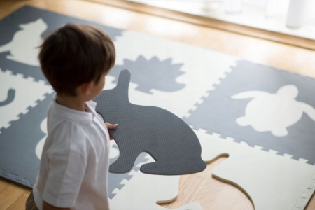 Mata piankowa, puzzle, 6 elementów, 180 x 120 cm, zwierzaki