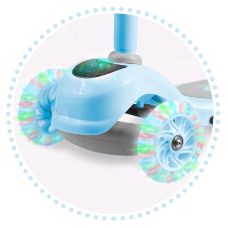 Hulajnoga trójkołowa, dla dzieci, światełka led, piko, niebieska