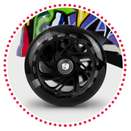 Hulajnoga trójkołowa, dla dzieci, światełka led, piko, czarna