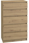 Komoda do sypialni, salonu, M5, 70x40x112 cm, dąb artisan