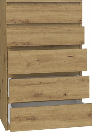 Komoda do sypialni, salonu, M5, 70x40x112 cm, dąb artisan