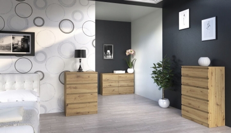 Komoda do sypialni, salonu, M5, 70x40x112 cm, dąb artisan