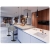 Hoker barowy z oparciem, krzesło, tapicerowane, Nerra, szary