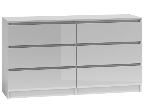 Przejdź do produktu Komoda do sypialni, salonu, M6, 140x40x77 cm, biel, połysk