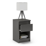 Stolik nocny, 1 szuflada, FORTIS, 30x30x45 cm, grafit, mat