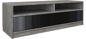 Szafka pod telewizor, stolik rtv, karo, 120x40x45 cm, beton, czerń, połysk