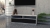 Szafka pod telewizor, stolik rtv, karo, 120x40x45 cm, beton, czerń, połysk