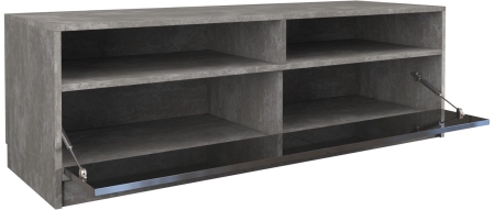 Szafka pod telewizor, stolik rtv, karo, 120x40x45 cm, beton, czerń, połysk