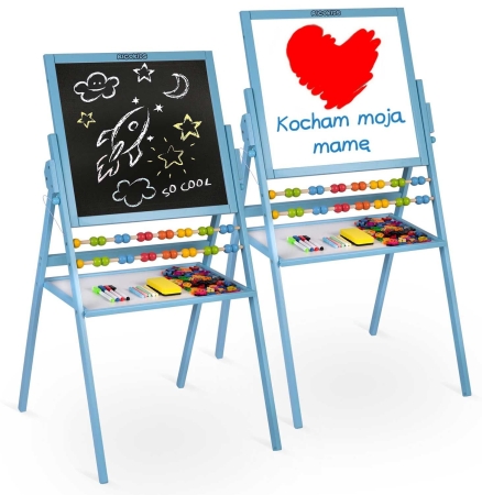 Tablica magnetyczna kredowa, obrotowa, Ricokids, niebieska