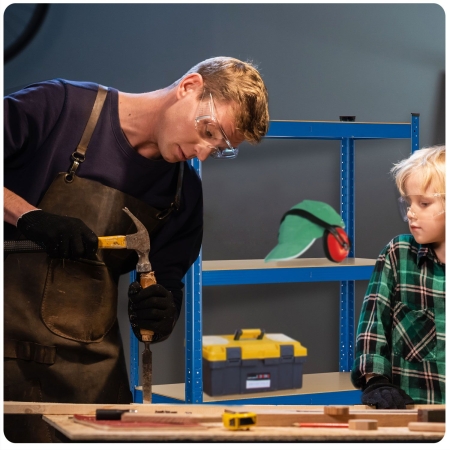 Regał metalowy, magazynowy, Humberg 4842, 75x30x150 cm, niebieski