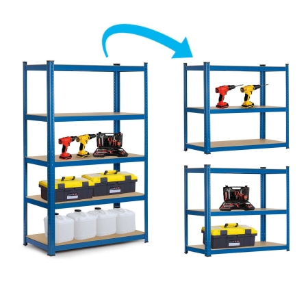 Regał metalowy, magazynowy, Humberg 4842, 75x30x150 cm, niebieski