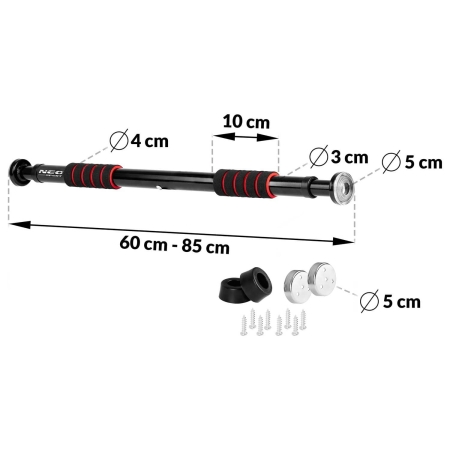 Drążek do ćwiczeń, rozporowy, Neo-Sport, 60-85 cm