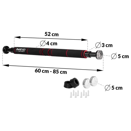 Drążek do podciągania, rozporowy, Neo-Sport, 60-85 cm