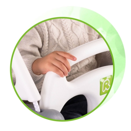 Huśtawka kubełkowa, 3w1, Ricokids, szaro-biała