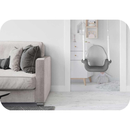 Huśtawka kubełkowa, Słonik, 3w1, Ricokids, szaro-biała