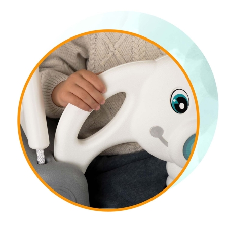 Huśtawka kubełkowa, Słonik, 3w1, Ricokids, szaro-biała