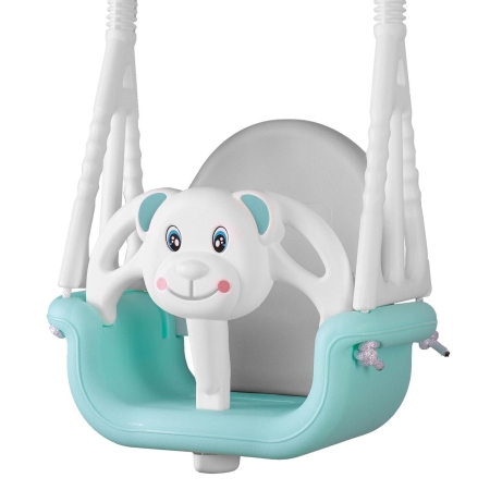 Huśtawka kubełkowa, Miś, 3w1, Ricokids, turkusowa