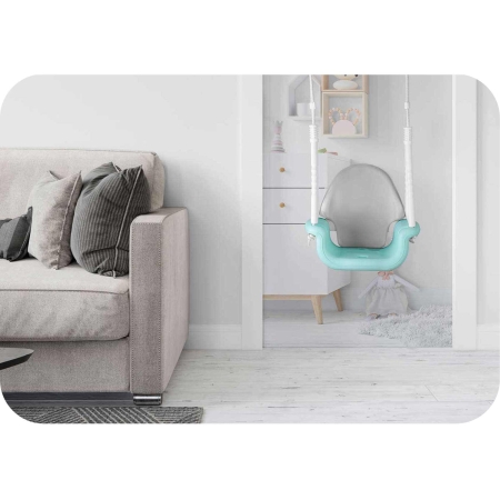 Huśtawka kubełkowa, Miś, 3w1, Ricokids, turkusowa