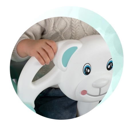 Huśtawka kubełkowa, Miś, 3w1, Ricokids, turkusowa