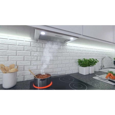 Okap kuchenny, do zabudowy, 60 cm, inox, BE-50, kolor srebrny