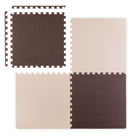 Duża mata piankowa, edukacyjna, puzzle, Ricokids, brązowo-biała