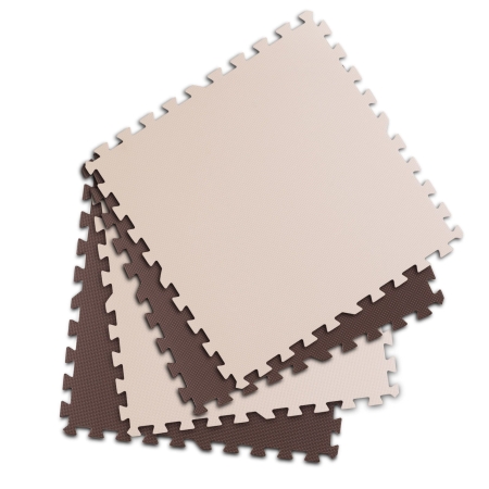 Duża mata piankowa, edukacyjna, puzzle, Ricokids, brązowo-biała