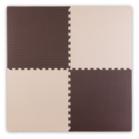 Duża mata piankowa, edukacyjna, puzzle, Ricokids, brązowo-biała