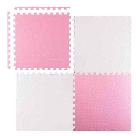 Duża mata piankowa, edukacyjna, puzzle, Ricokids, różowo-biała