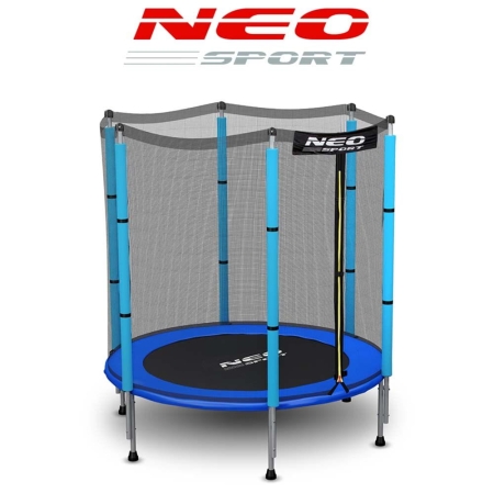Trampolina ogrodowa, siatka zewnętrzna, 4,5ft, 140x181 cm, niebieska