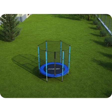 Trampolina ogrodowa, siatka zewnętrzna, 4,5ft, 140x181 cm, niebieska