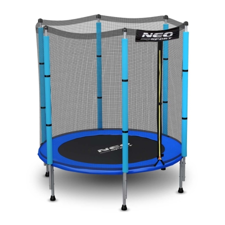 Trampolina ogrodowa, siatka zewnętrzna, 4,5ft, 140x181 cm, niebieska