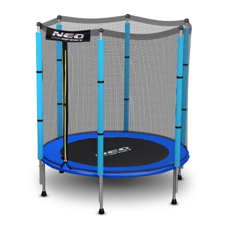Trampolina ogrodowa, siatka zewnętrzna, 4,5ft, 140x181 cm, niebieska
