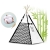 Namiot tipi dla dzieci, girlanda, światełka, 120x165 cm, biały, czarny