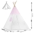 Namiot tipi dla dzieci, światełka, 120x165 cm, różowe w kropki