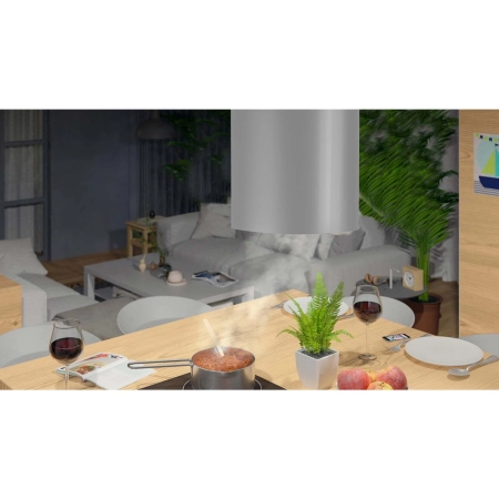 Okap kuchenny, wyspowy, wiszący, 35 cm, inox, BT-226, srebrny