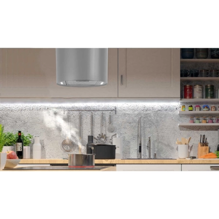 Okap kuchenny, wyspowy, wiszący, 35 cm, inox, BT-226, srebrny