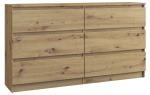 Komoda do sypialni, salonu, M6, 140x40x77 cm, dąb artisan