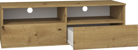 Szafka pod telewizor, stolik rtv, rumba, 120x40x38 cm, dąb artisan