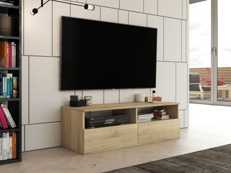 Szafka pod telewizor, stolik rtv, rumba, 120x40x38 cm, dąb sonoma