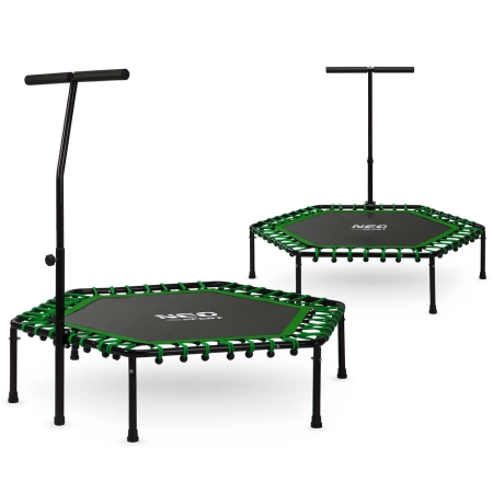 Trampolina fitness, z uchwytem, Neo-Sport, 127x118 cm, zielony