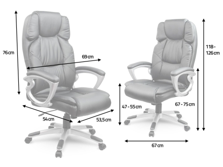 Fotel biurowy, obrotowy, ekoskóra, Eago EG-227, czarny