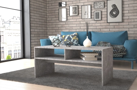 Ława, stolik do salonu, mesa, 90x51x41 cm, beton, mat