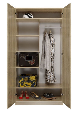 Szafa do sypialni, drzwi, półki, 90x50x180 cm, dąb sonoma, mat