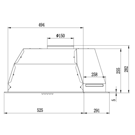 Okap kuchenny, podszafkowy, 52 cm, Berdsen, BT-231, inox