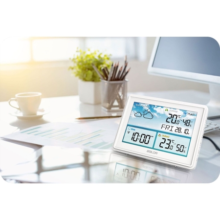 Stacja pogodowa z wyświetlaczem, Berdsen, BD-909, biała