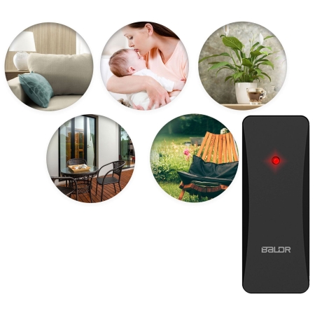 Stacja pogodowa z wyświetlaczem, Berdsen, BD-907, czarna