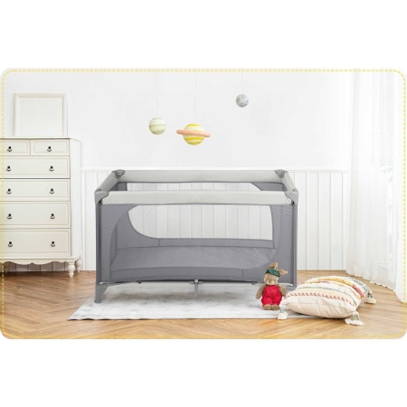 Łóżeczko turystyczne, składane, 65x125x78 cm, jasny szary